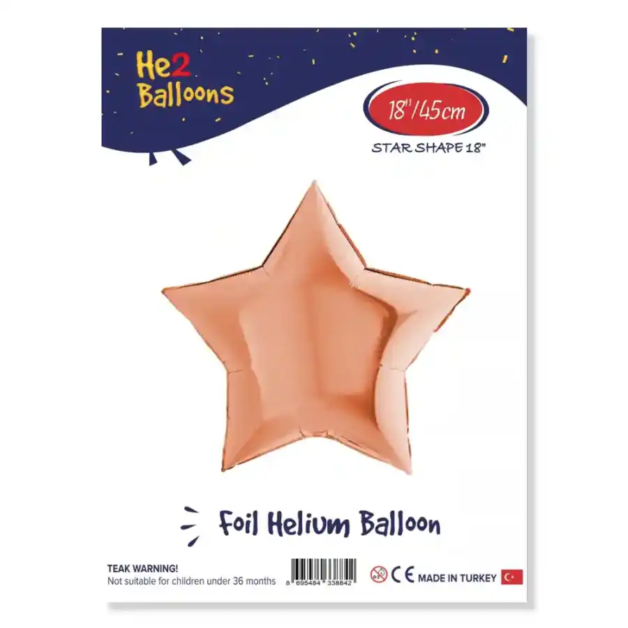 Rose Gold Yıldız Folyo Balon 18"