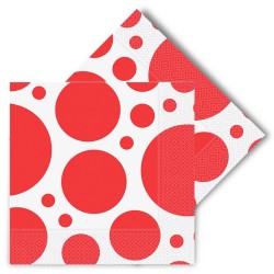 Kikajoy - Polka Dot Mix Red Paper Napkins