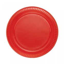 Kikajoy - Kırmızı Plastik Tabak 22 cm