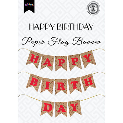 Kraft Happy Birthday Banner with Red Letters