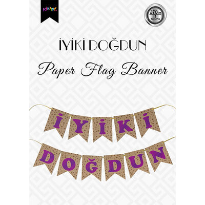 Kraft İyi Ki Doğdun Banner with Purple Letters