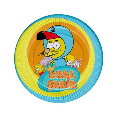 Kral Şakir Aksiyon Karton Tabak 23cm - 1