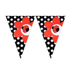 Kikajoy - Ladybug Triangle Flag Banner