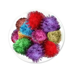 Large Mixed Color Glitter Pompoms - 2