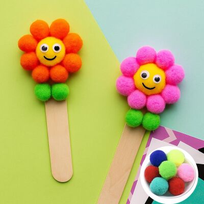 Large Multi Color Pompoms - 1