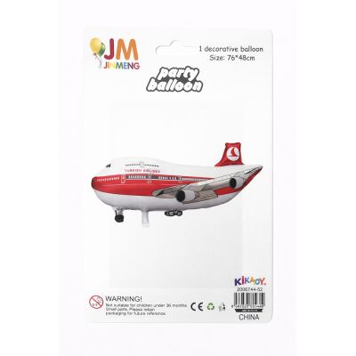 Large Turkish Airlines Style Airplane Foil Balloon - 2