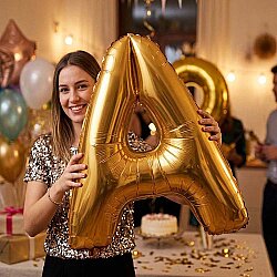 Letter A Gold 40 inch - Kikajoy