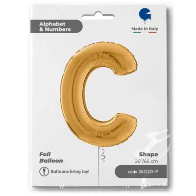 Letter C Gold 26 inch - 1