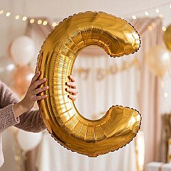 Letter C Gold 40 inch - Kikajoy