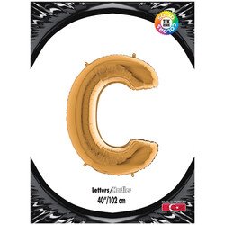 Letter C Gold 40 inch - Kikajoy