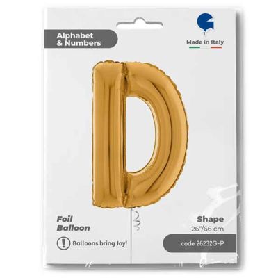 Letter D Gold 26 inch - 1