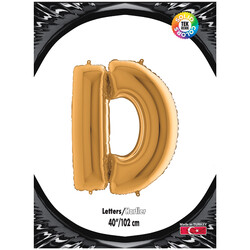 Letter D Gold 40 inch - Kikajoy