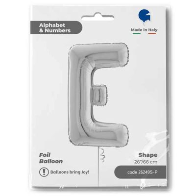 Letter E Silver 26 inch - 1