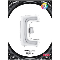 Letter E Silver 40 inch - Kikajoy