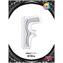 Letter F Silver 40 inch - Kikajoy