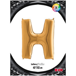 Letter H Gold 40 inch - Kikajoy
