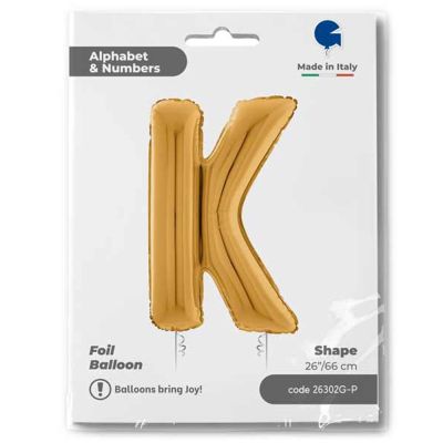 Letter K Gold 26 inch - 1