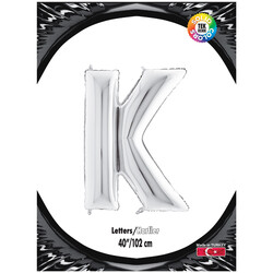 Letter K Silver 40 inch - Kikajoy