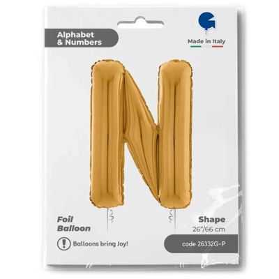 Letter N Gold 26 inch - 1