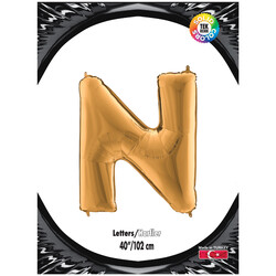 Letter N Gold 40 inch - Kikajoy