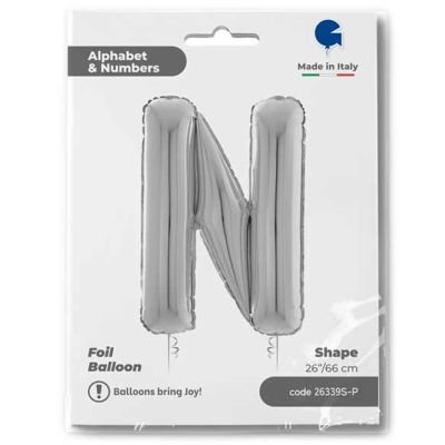 Letter N Silver 26 inch - 1