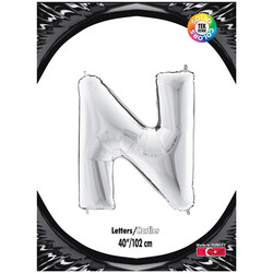Letter N Silver 40 inch - Kikajoy