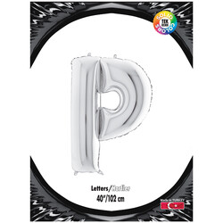 Letter P Silver 40 inch - Kikajoy