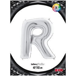 Letter R Silver 40 inch - Kikajoy