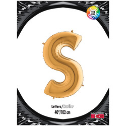 Letter S Gold 40 inch - Kikajoy