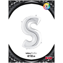 Letter S Silver 40 inch - Kikajoy