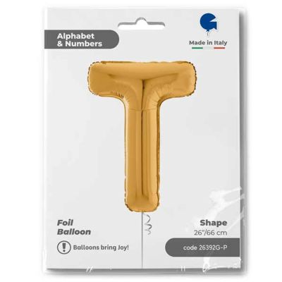 Letter T Gold 26 inch - 1