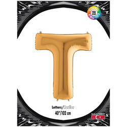Letter T Gold 40 inch - Kikajoy