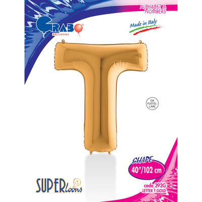 Letter T Gold 40 inch - 1