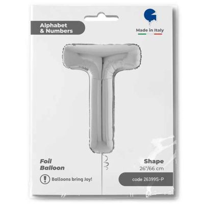 Letter T Silver 26 inch - 1