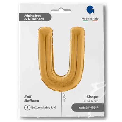 Letter U Gold 26 inch - 1