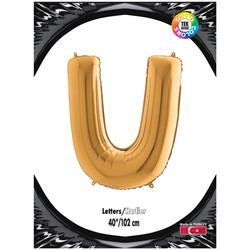 Letter U Gold 40 inch - Kikajoy