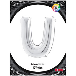 Letter U Silver 40 inch - Kikajoy