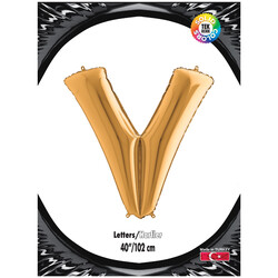 Letter V Gold 40 inch - Kikajoy