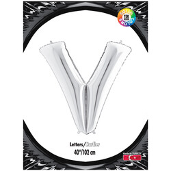 Letter V Silver 40 inch - Kikajoy