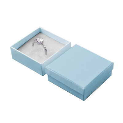 Light Blue Cotton-Filled Ring Box - 1