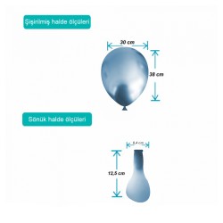 Light Blue Crome Balloons 12