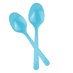 Light Blue Plastic Spoons - Kikajoy