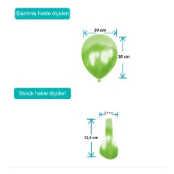 Light Green Metallic Balloons 12
