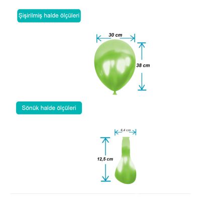 Light Green Metallic Balloons 12