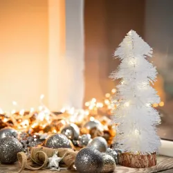 Lighted Pine Tree - White