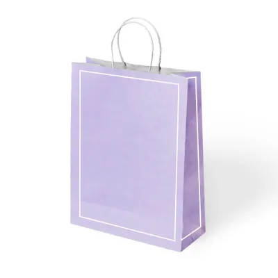Lilac Macaron Paper Bags with Twisted Handles - 1