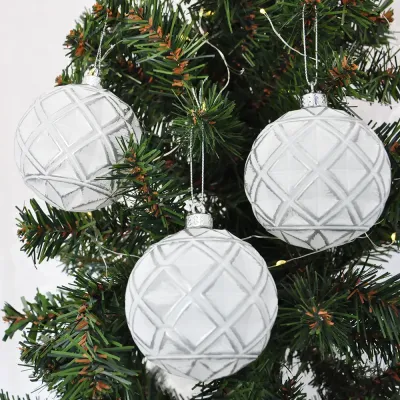 Lux Christmas Ball Ornaments - White - 1