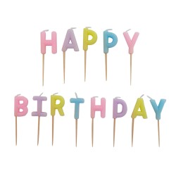 Çin Üretim - Macaron Happy Birthday Toothpick Candles