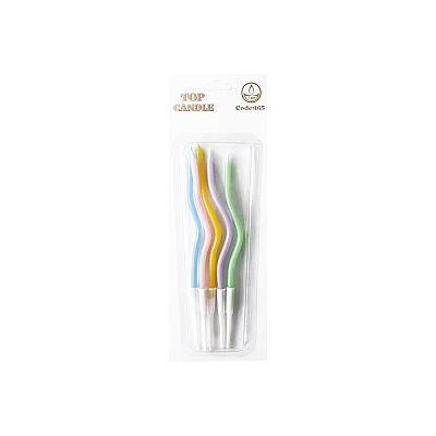 Makaron Karışık Renk Spiral Pasta Mumu - 2