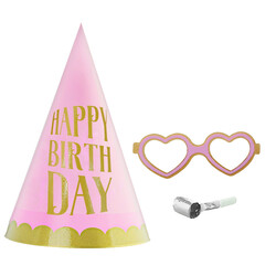 Makaron Renkler Happy Birthday Kotyon Set - Thumbnail